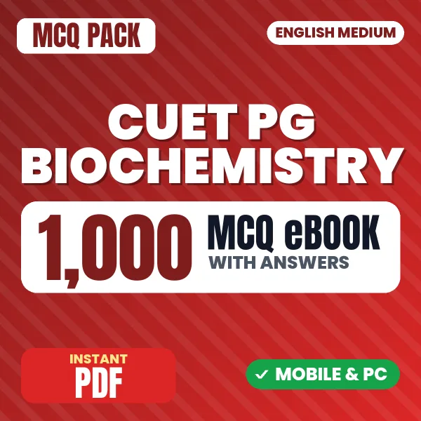 CUET PG Biochemistry Exam – 1000 MCQ eBook with Answers | English Medium PDF Download