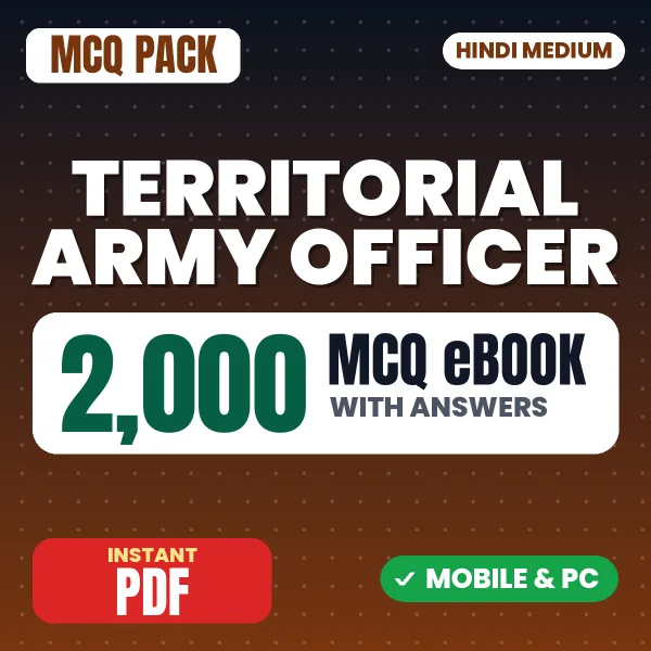 Territorial Army Officer Exam – 2000 MCQ eBook with Answers | Hindi Medium PDF Download
