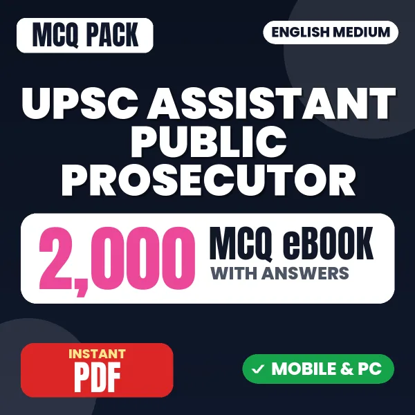 UPSC Assistant Public Prosecutor Paper-1 Exam – 2000 MCQ eBook with Answers | English Medium PDF Download