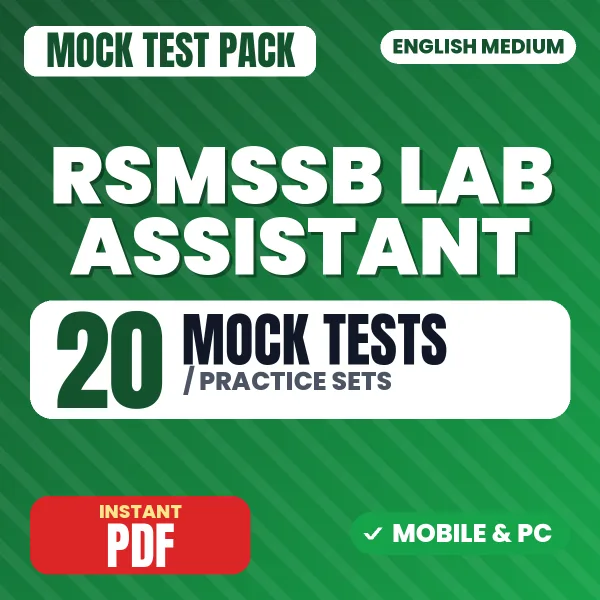 RSMSSB Lab Assistant (Science) Paper-II Exam – 20 Mock Tests / Practice Sets | English Medium PDF Download