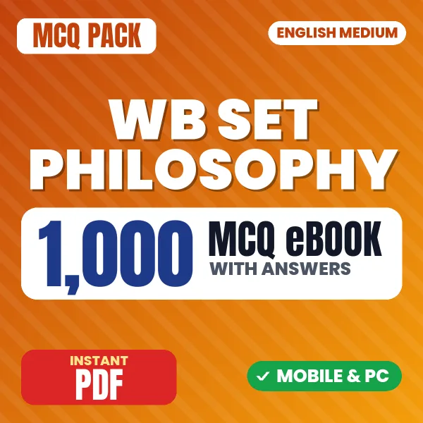 WB SET Philosophy (Paper 2) Exam – 1000 MCQ eBook with Answers | English Medium PDF Download