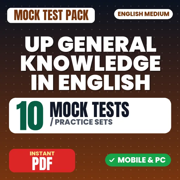 Uttar Pradesh General Knowledge – 10 Mock Tests / Practice Sets | English Medium PDF Download