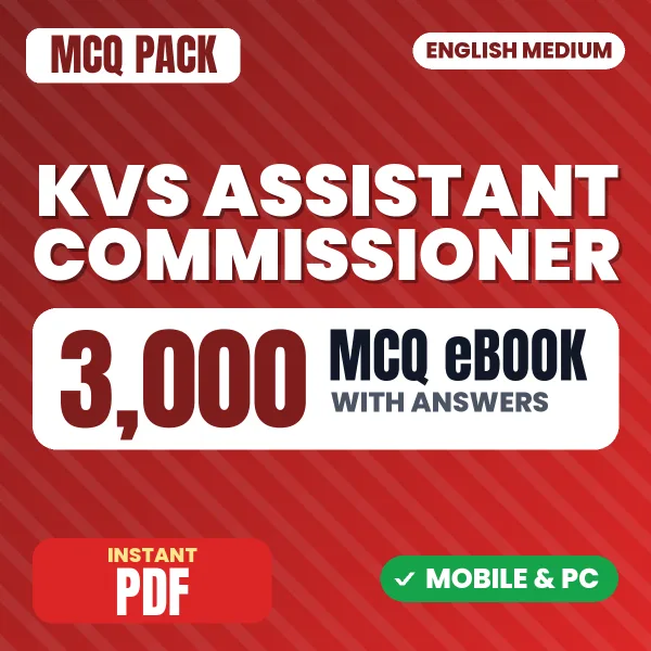 KVS Assistant Commissioner Preliminary Exam Tier 1 – 3000 MCQ eBook with Answers | English Medium PDF Download