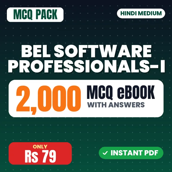 BEL Software Professionals-I Exam – 2000 MCQ eBook with Answers | Hindi Medium PDF Download