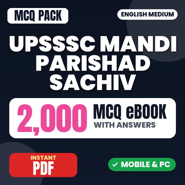 UPSSSC Mandi Parishad Sachiv Exam – 2000 MCQ eBook with Answers | English Medium PDF Download