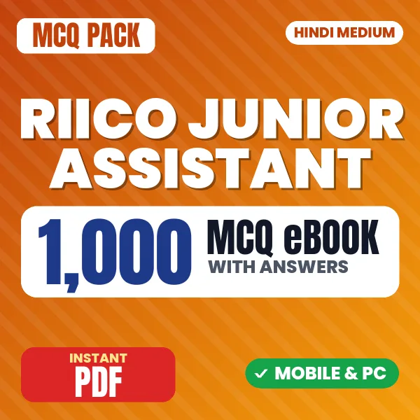 RIICO Junior Assistant Exam Part I – 1000 MCQ eBook with Answers | Hindi Medium PDF Download