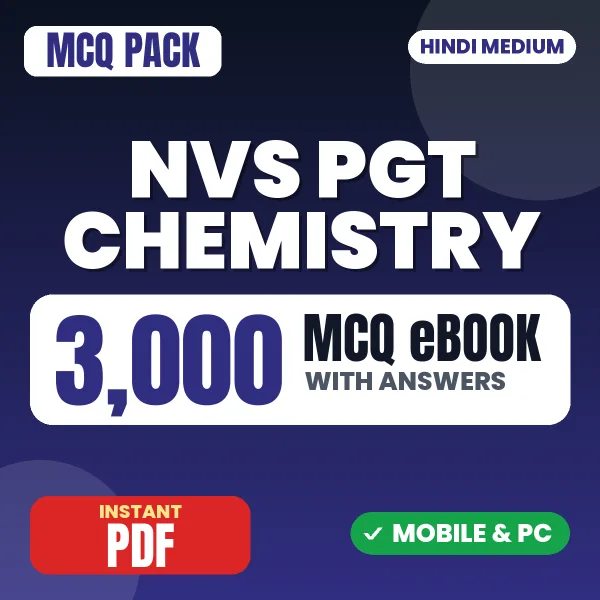 NVS PGT Chemistry Tier-1 Preliminary Exam – 3000 MCQ eBook with Answers | Hindi Medium PDF Download