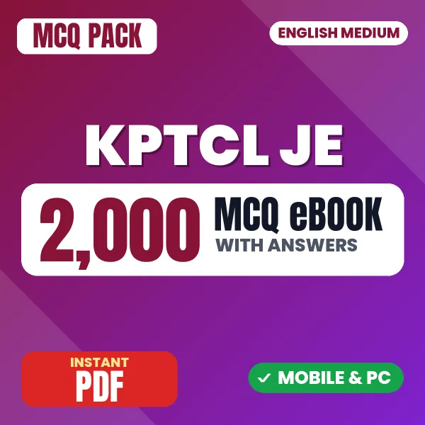 KPTCL Junior Engineer Exam (Civil) – 2000 MCQ eBook with Answers | English Medium PDF Download