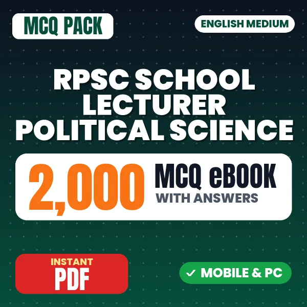 RPSC School Lecturer (Political Science) Paper 2 Exam – 2000 MCQ eBook with Answers | English Medium PDF Download