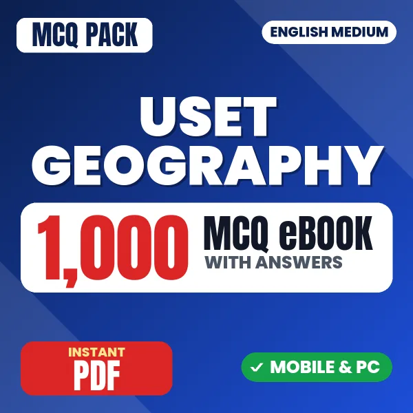 Uttarakhand SET Geography Exam – 1000 MCQ eBook with Answers | English Medium PDF Download