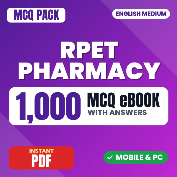 RPET Pharmacy Exam – 1000 MCQ eBook with Answers | English Medium PDF Download