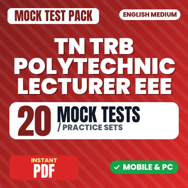 TN TRB Polytechnic Lecturer EEE Exam (Civil) – 20 Mock Tests / Practice Sets | English Medium PDF Download