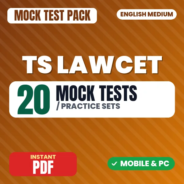 TS LAWCET Exam – 20 Mock Tests / Practice Sets | English Medium PDF Download
