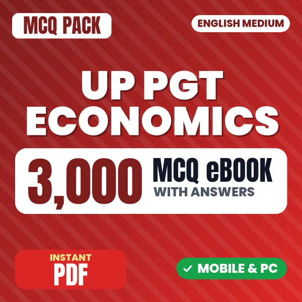UP PGT Economics Exam – 3000 MCQ eBook with Answers | English Medium PDF Download