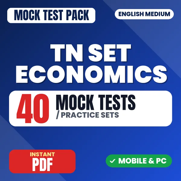 TN SET Economics Exam Paper 2 – 40 Mock Tests / Practice Sets | English Medium PDF Download