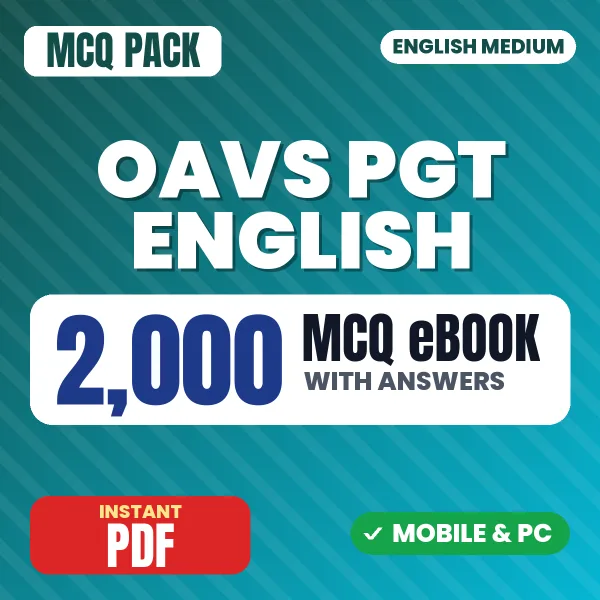 OAVS PGT English Exam – 2000 MCQ eBook with Answers | English Medium PDF Download