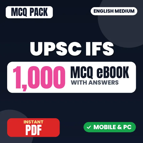 UPSC IFS Prelims Paper-1 Exam – 1000 MCQ eBook with Answers | English Medium PDF Download
