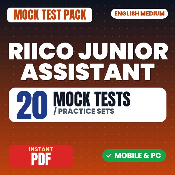 RIICO Junior Assistant Exam Part I – 20 Mock Tests / Practice Sets | English Medium PDF Download