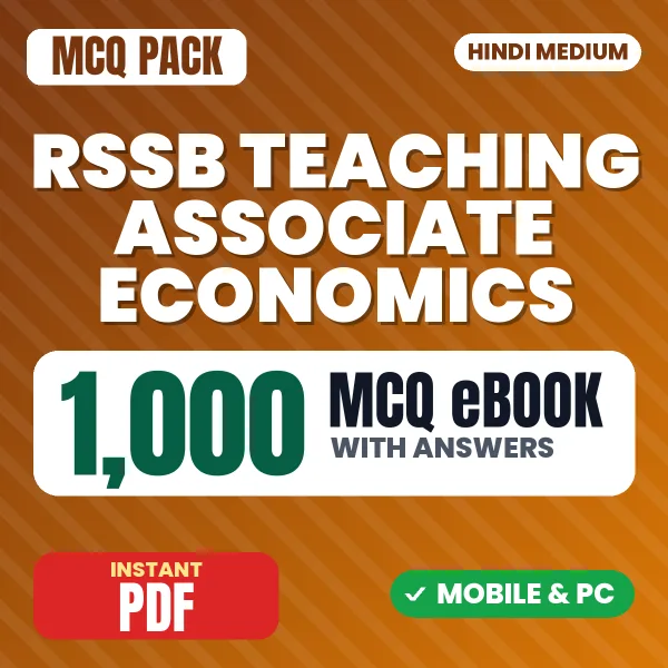 RSSB Teaching Associate (Economics) Exam Paper 1 – 1000 MCQ eBook with Answers | Hindi Medium PDF Download