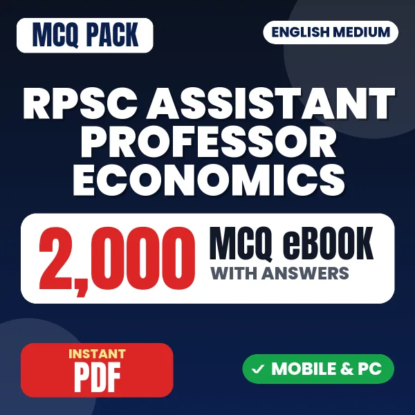 RPSC Assistant Professor Economics (Paper-III) Exam – 2000 MCQ eBook with Answers | English Medium PDF Download