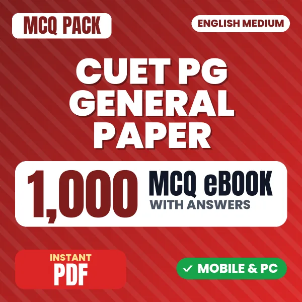 CUET PG General Paper Exam (PGQP38) – 1000 MCQ eBook with Answers | English Medium PDF Download