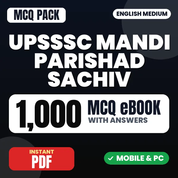 UPSSSC Mandi Parishad Sachiv Exam – 1000 MCQ eBook with Answers | English Medium PDF Download