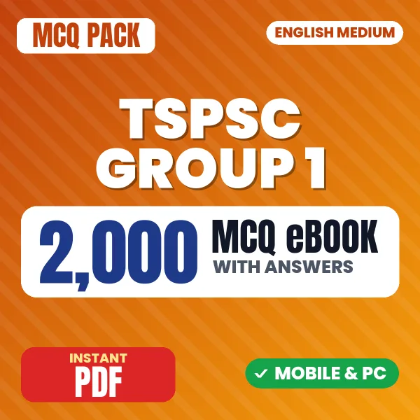 TSPSC Group 1 Prelims Exam – 2000 MCQ eBook with Answers | English Medium PDF Download