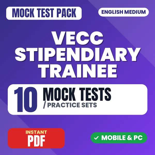 VECC Stipendiary Trainee Category - I Exam (Civil Engineering) – 10 Mock Tests / Practice Sets | English Medium PDF Download
