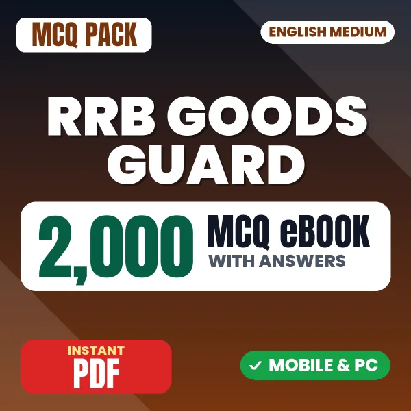 RRB Goods Guard Exam – 2000 MCQ eBook with Answers | English Medium PDF Download