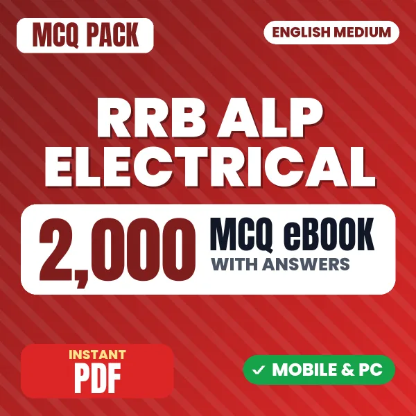 RRB ALP Electrical (CBT Stage-1) Exam – 2000 MCQ eBook with Answers | English Medium PDF Download