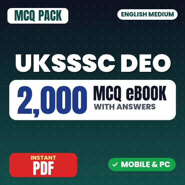 UKSSSC Data Entry Operator Exam – 2000 MCQ eBook with Answers | English Medium PDF Download