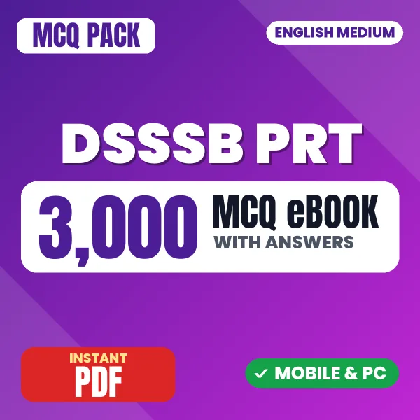 DSSSB PRT Exam – 3000 MCQ eBook with Answers | English Medium PDF Download