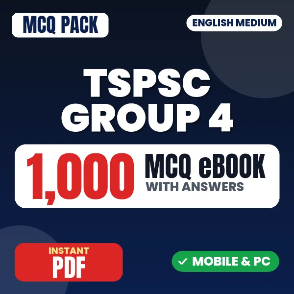 TSPSC Group 4 Exam Paper I – 1000 MCQ eBook with Answers | English Medium PDF Download
