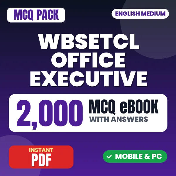 WBSETCL Office Executive Exam – 2000 MCQ eBook with Answers | English Medium PDF Download