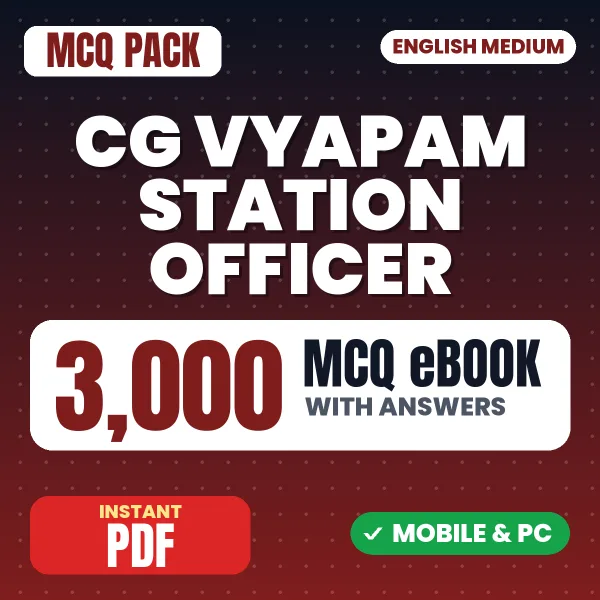 CG Vyapam Station Officer (Sub Inspector) Exam – 3000 MCQ eBook with Answers | English Medium PDF Download