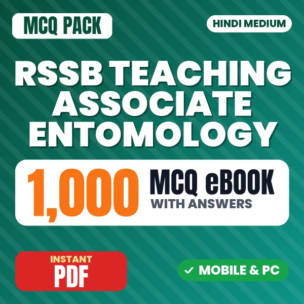 RSSB Teaching Associate (Entomology) Exam Paper 1 – 1000 MCQ eBook with Answers | Hindi Medium PDF Download