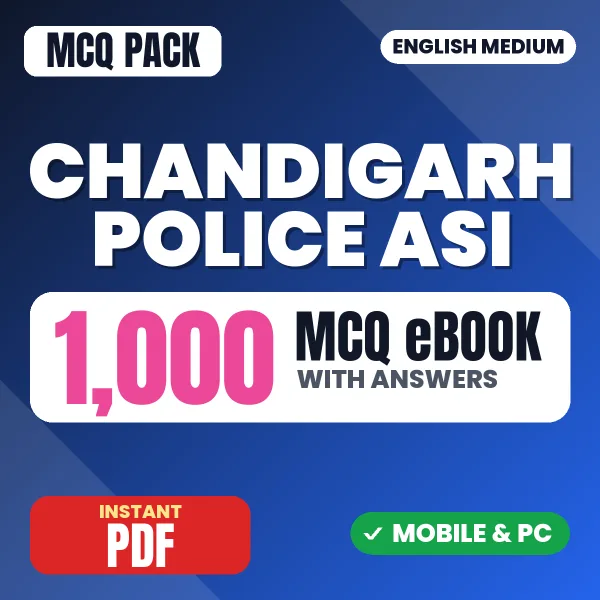 Chandigarh Police ASI Exam Tier I – 1000 MCQ eBook with Answers | English Medium PDF Download