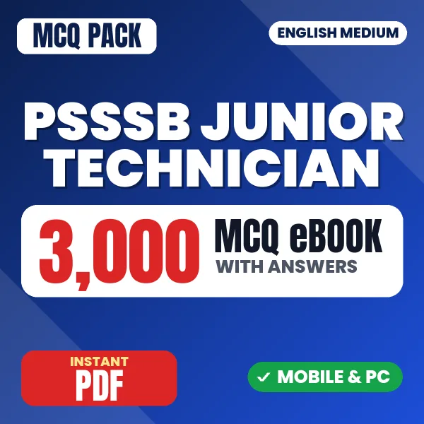 PSSSB Junior Technician Part B Exam – 3000 MCQ eBook with Answers | English Medium PDF Download