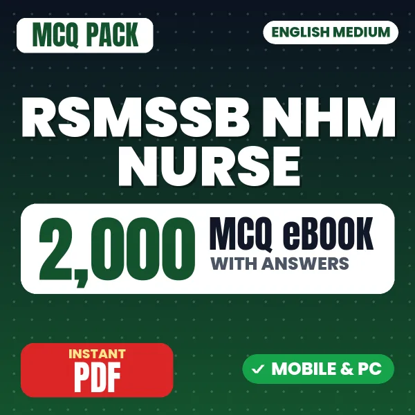 RSMSSB NHM Nurse Exam – 2000 MCQ eBook with Answers | English Medium PDF Download
