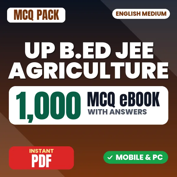 UP B.ED JEE Agriculture Paper 2 Exam – 1000 MCQ eBook with Answers | English Medium PDF Download