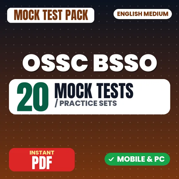 OSSC Block Senior Security Officer Prelims Exam – 20 Mock Tests / Practice Sets | English Medium PDF Download