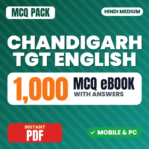 Chandigarh TGT English Exam – 1000 MCQ eBook with Answers | Hindi Medium PDF Download