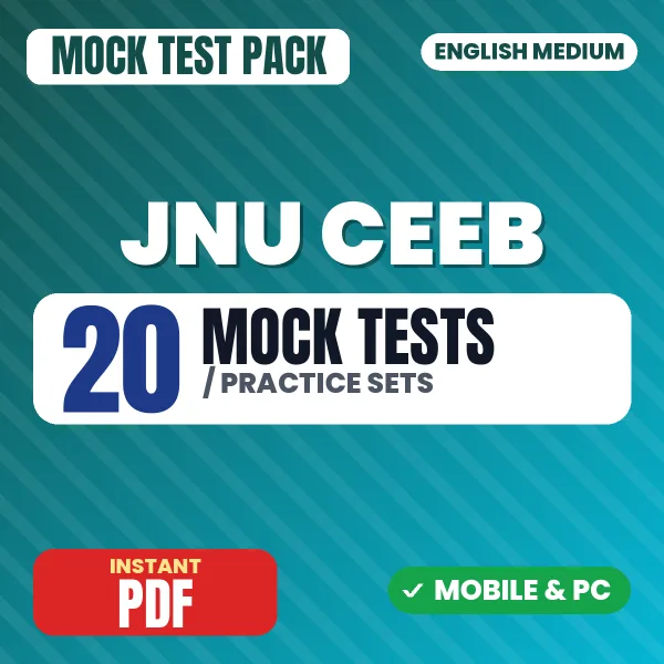 JNU CEEB Exam Paper I – 20 Mock Tests / Practice Sets | English Medium PDF Download