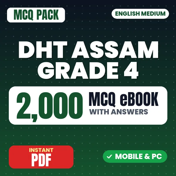 DHT Assam Grade 4 Exam – 2000 MCQ eBook with Answers | English Medium PDF Download