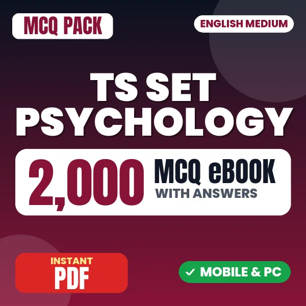 TS SET Psychology Exam – 2000 MCQ eBook with Answers | English Medium PDF Download