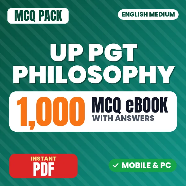UP PGT Philosophy Exam – 1000 MCQ eBook with Answers | English Medium PDF Download