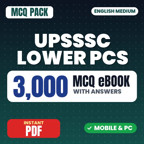 UPSSSC Lower PCS Exam – 3000 MCQ eBook with Answers | English Medium PDF Download
