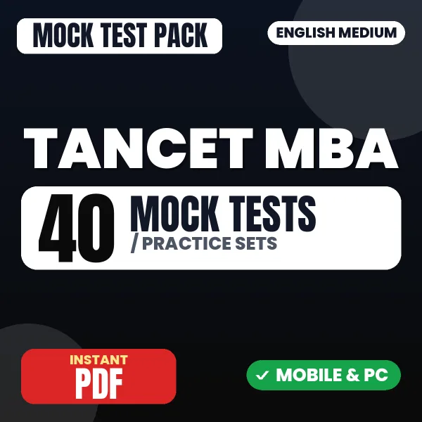 TANCET MCA Exam – 40 Mock Tests / Practice Sets | English Medium PDF Download