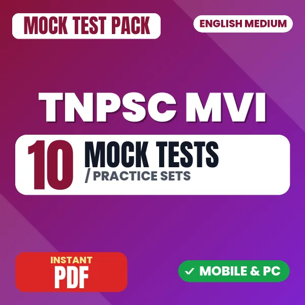 TNPSC Motor Vehicle Inspector Exam Paper 2 (Part B) – 10 Mock Tests / Practice Sets | English Medium PDF Download