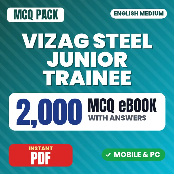VIZAG Steel Junior Trainees (Paper-I) Exam – 2000 MCQ eBook with Answers | English Medium PDF Download